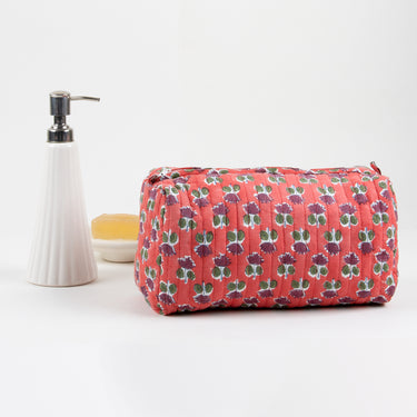 Hand Block Print Lightweight Toiletry Small Kit bag