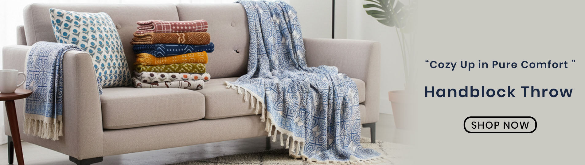 Hand Block Print Sofa Throws