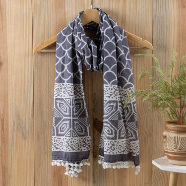 Hand Block Print Soft Stylish Cotton Scarf Womens