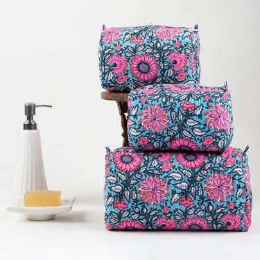 Hand Block Print Travel Kit Pouch