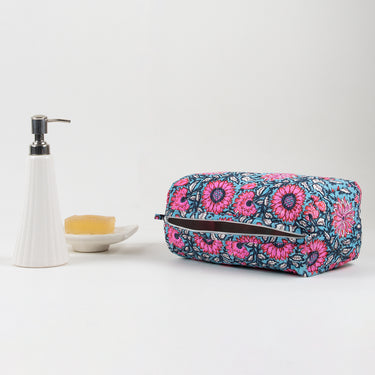 Hand Block Print Travel Kit Pouch