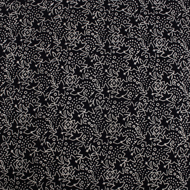 Hand Block Printed Cotton Black And White Fabric