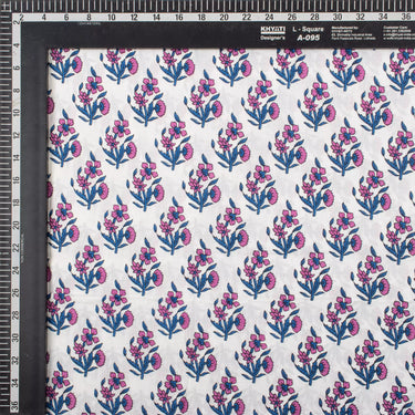 Hand Block Printed Floral Cotton Running Fabric