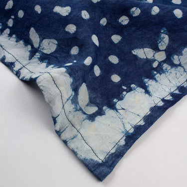 Hand Block Printed Indigo Floral Neck Bandana for Unisex