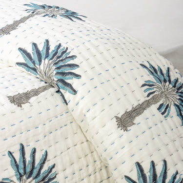 Handcrafted Palm Print Kantha Quilts