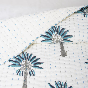 Handcrafted Palm Print Kantha Quilts