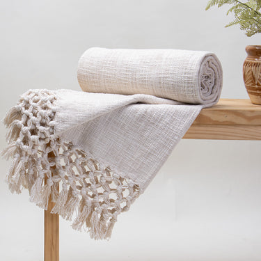 Handloom Soft Woven Throw Blanket For Home Decor