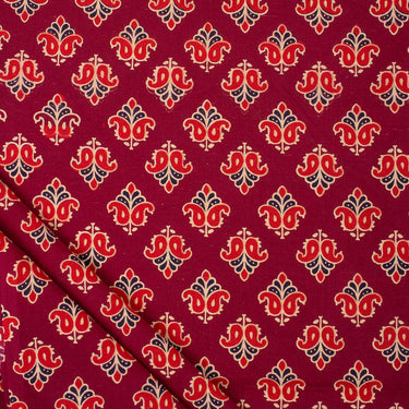 Handmade Block Cotton Ajrak Print Fabric in Jaipur