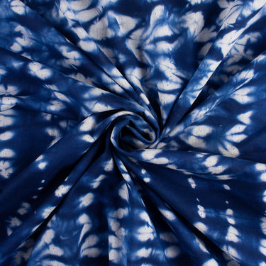 Handmade Blue Tie And Dye Shibori Cotton Fabric