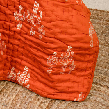 Handmade Cactus Print Kantha Quilts