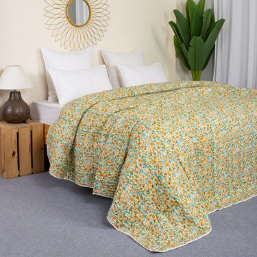 Handmade Organic Cotton Embroidered Kantha Quilt