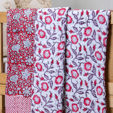 Handmade Floral Print Pure Cotton Baby Blankets & Quilts