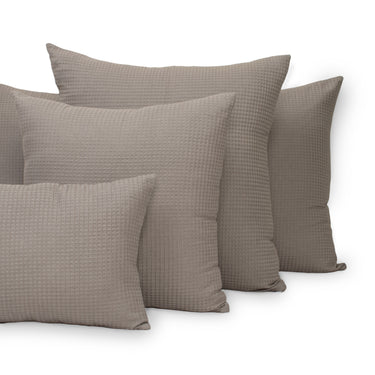 Handmade Gray Waffle Cotton Cushion Cover 