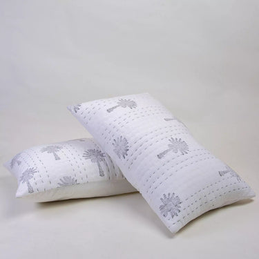 Handmade Hand Block Print Cotton Kantha Quilted Pillow Cover