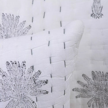 Handmade Hand Block Print Cotton Kantha Quilted Pillow Cover
