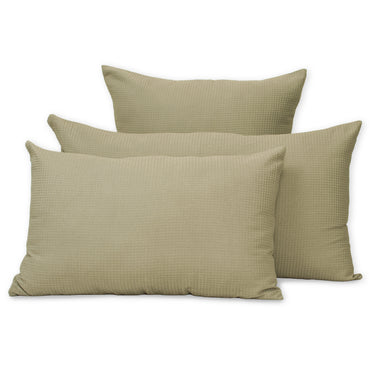 Handmade Light Green Waffle Pillow Covers