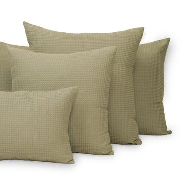 Handmade Light Green Waffle Pillow Covers