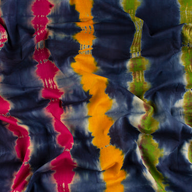 Handmade Multicolor Cotton Shibori Tie And Dye Fabric