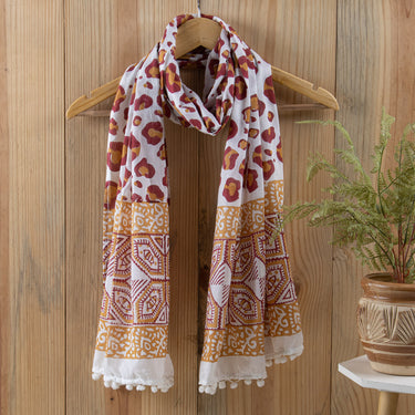 Handmade Printed Pure Cotton Stole For Women