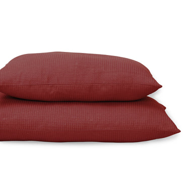 Handmade Red Cotton Waffle Pillow Covers