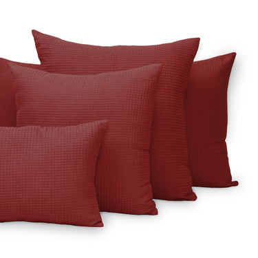 Handmade Red Cotton Waffle Pillow Covers