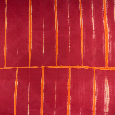 Handmade Red Tie Dye Shibori Cotton Summer Fabric