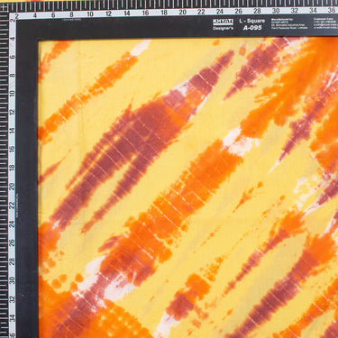 Handmade Shibori Tie And Dye Yellow Cotton Fabric For Kurti