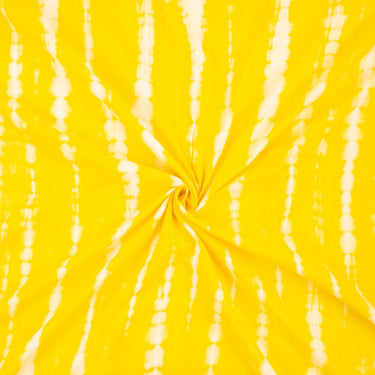 Handmade Soft Cotton Yellow Tie And Dye Shibori Fabric