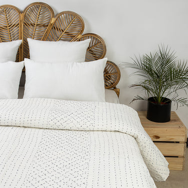 Handmade Solid Kantha Cotton Quilt Double Bed For Winter