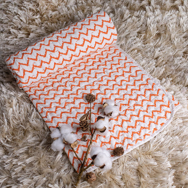 Handmade Wave Print Cotton Kantha Baby Quilt