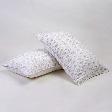 Handmade Yellow Kantha Quilted Organic Cotton Pillow Cover