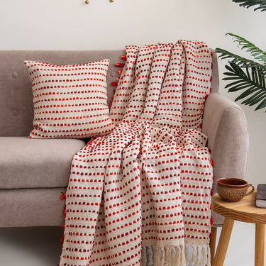 Handwoven Throw with Cushion Cover Set Gift for Women