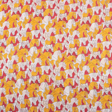 Horse Cotton Hand Block Print Fabric