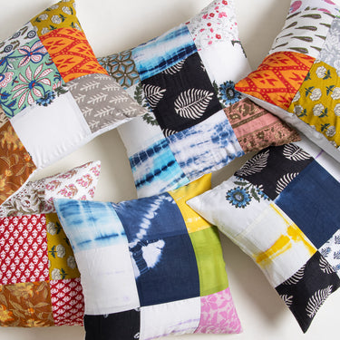 Premium Quality Organic Cotton Patchwork Cushion Cover