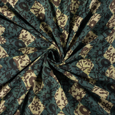 Iakt Hand Block Printed Cotton Dabu Kantha Work Fabric