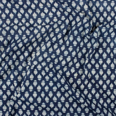 Indigo Blue Colour Printed Fabric for Kurti