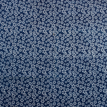 Indigo Blue Cotton Floral Hand Block Print Fabric