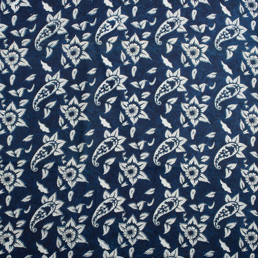 Indigo Blue Cotton Hand Block Printed Fabric