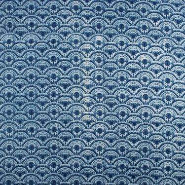 Indigo Blue Hand Block Geometric Printed Fabric