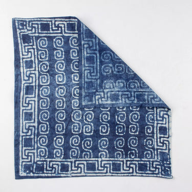 Indigo Blue Hand Block Print Cotton Neck Bandana for Men