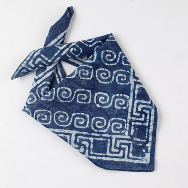 Indigo Blue Hand Block Print Cotton Neck Bandana for Men