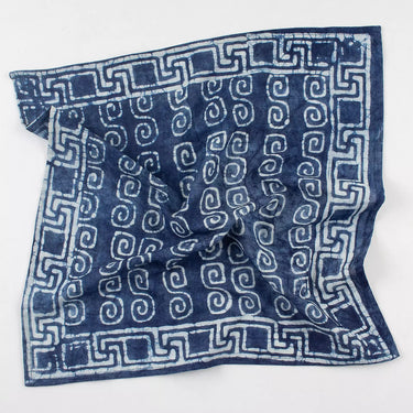Indigo Blue Hand Block Print Cotton Neck Bandana for Men