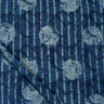 Indigo Blue Leaf Hand Block Printed Cotton Kantha Fabric