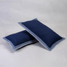 Indigo Blue Stripe Border Quilted Cotton Kantha Pillow Cover