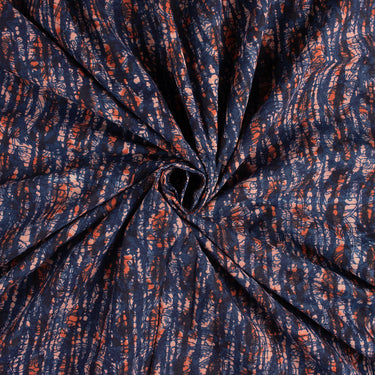 Indigo Hand Block Print Fabric for Women's Dress Material