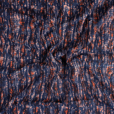 Indigo Hand Block Print Fabric for Women's Dress Material