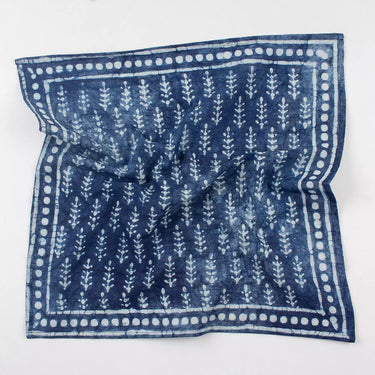 Indigo Hand Block Printed Cotton Head Bandana for Men