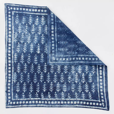 Indigo Hand Block Printed Cotton Head Bandana for Men