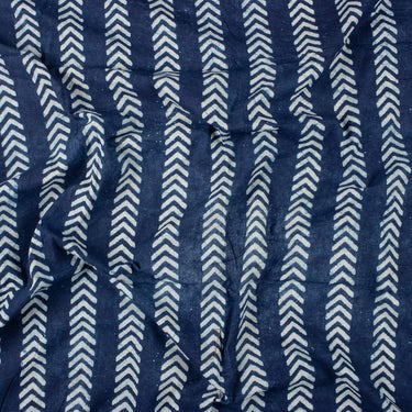 Indigo Hand Block Stripe Printed Best Fabric for Pants
