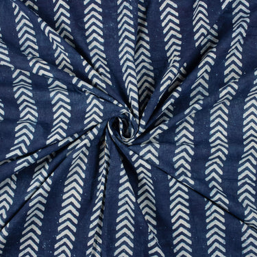 Indigo Hand Block Stripe Printed Best Fabric for Pants